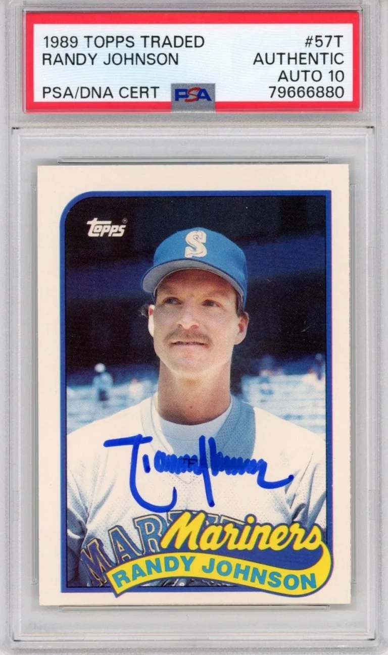 Graded 1989 Topps Traded Randy Johnson #57T Rookie Card PSA 10 Auto
