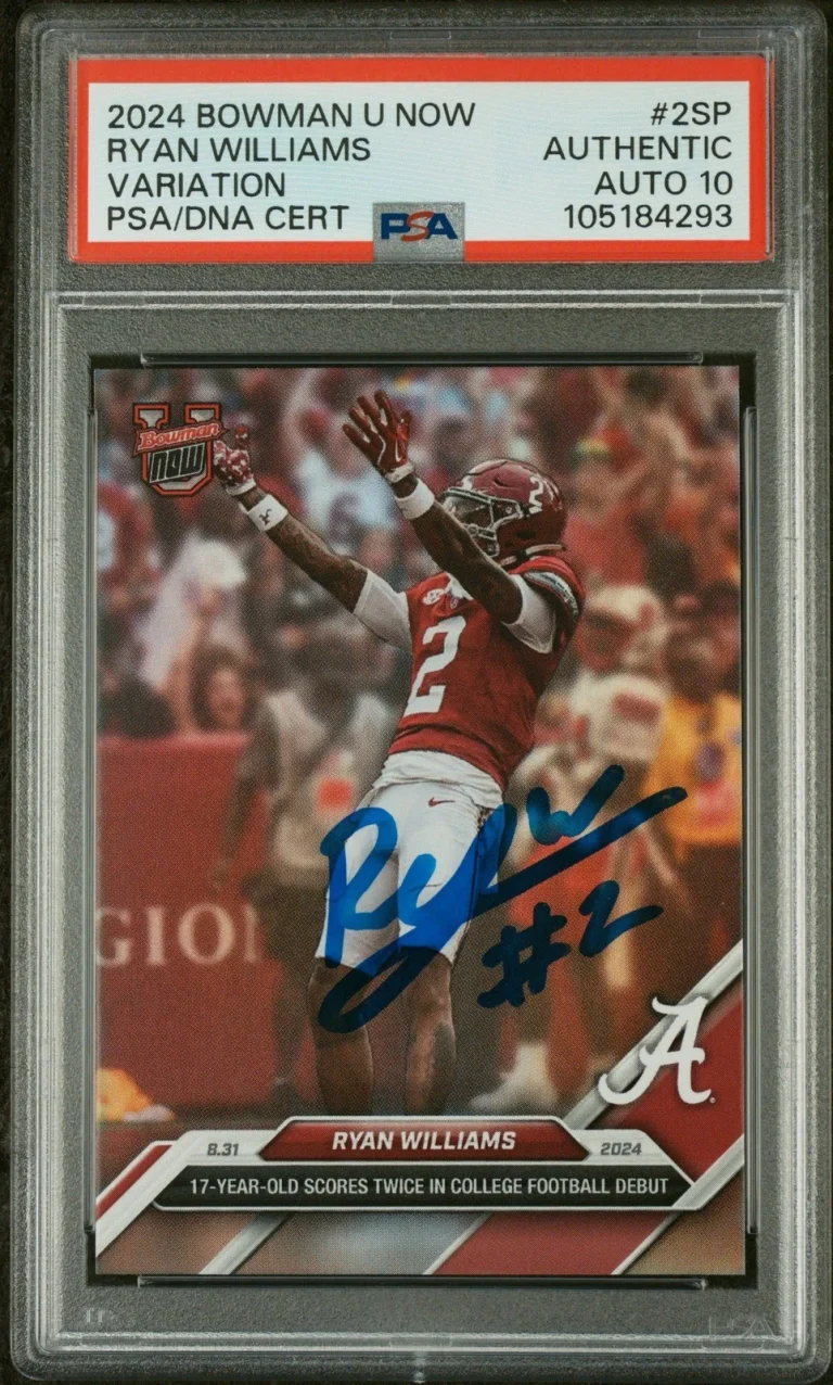 Graded 2024 Topps Bowman U Now Ryan Williams #2SP RC Card PSA 10 Auto