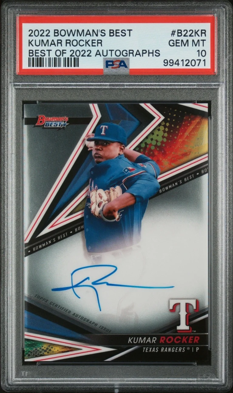Graded 2022 Topps Bowmans Best Kumar Rocker #B22KR Auto RC Card PSA 10