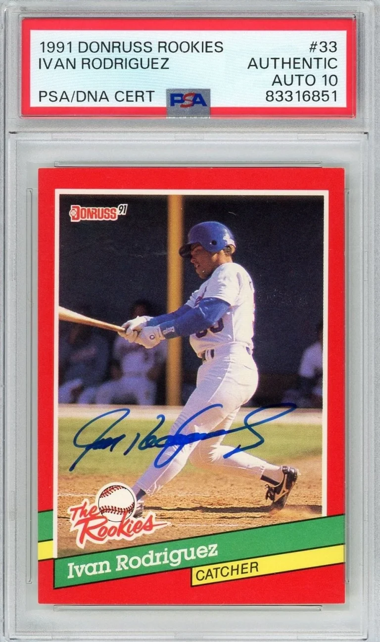 Graded 1991 Donruss Ivan Pudge Rodriguez #33 Rookie Card PSA 10 Auto Grade