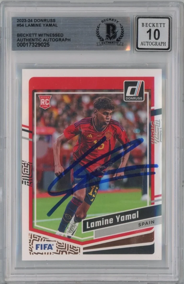 Graded 2023 Donruss Lamine Yamal #54 Signed Rookie Card Beckett BGS Auto 10