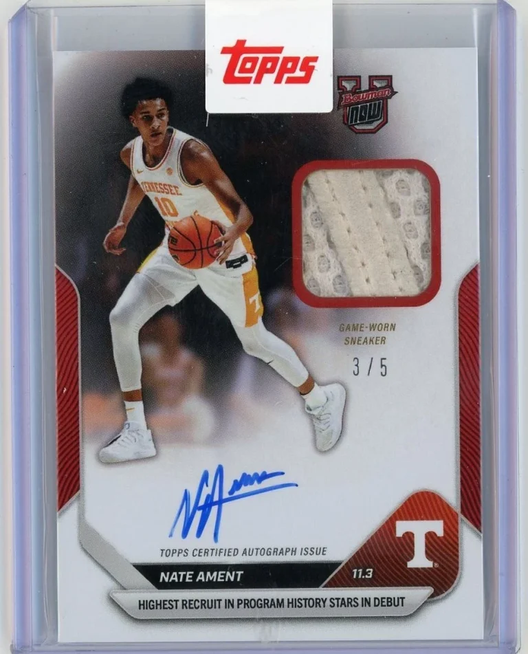 2025 Bowman U Now Nate Ament #3C Red Relic Auto /5 RC Basketball Card