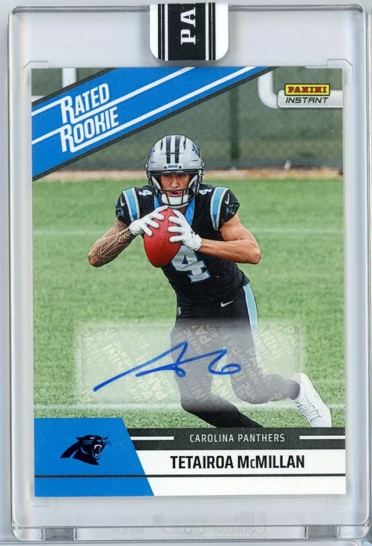 2025 Panini Instant NFL Tetairoa McMillan 24 Rated Retro RC Auto /99 Card