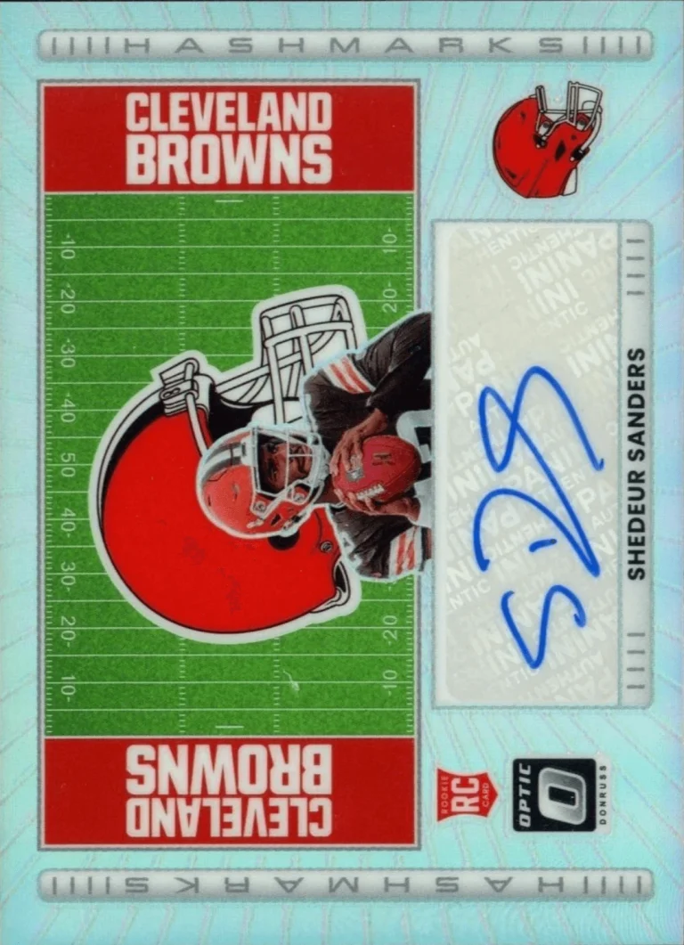 2025 Donruss Optic Shedeur Sanders #HM-SS Hashmarks Prizm Auto RC Card