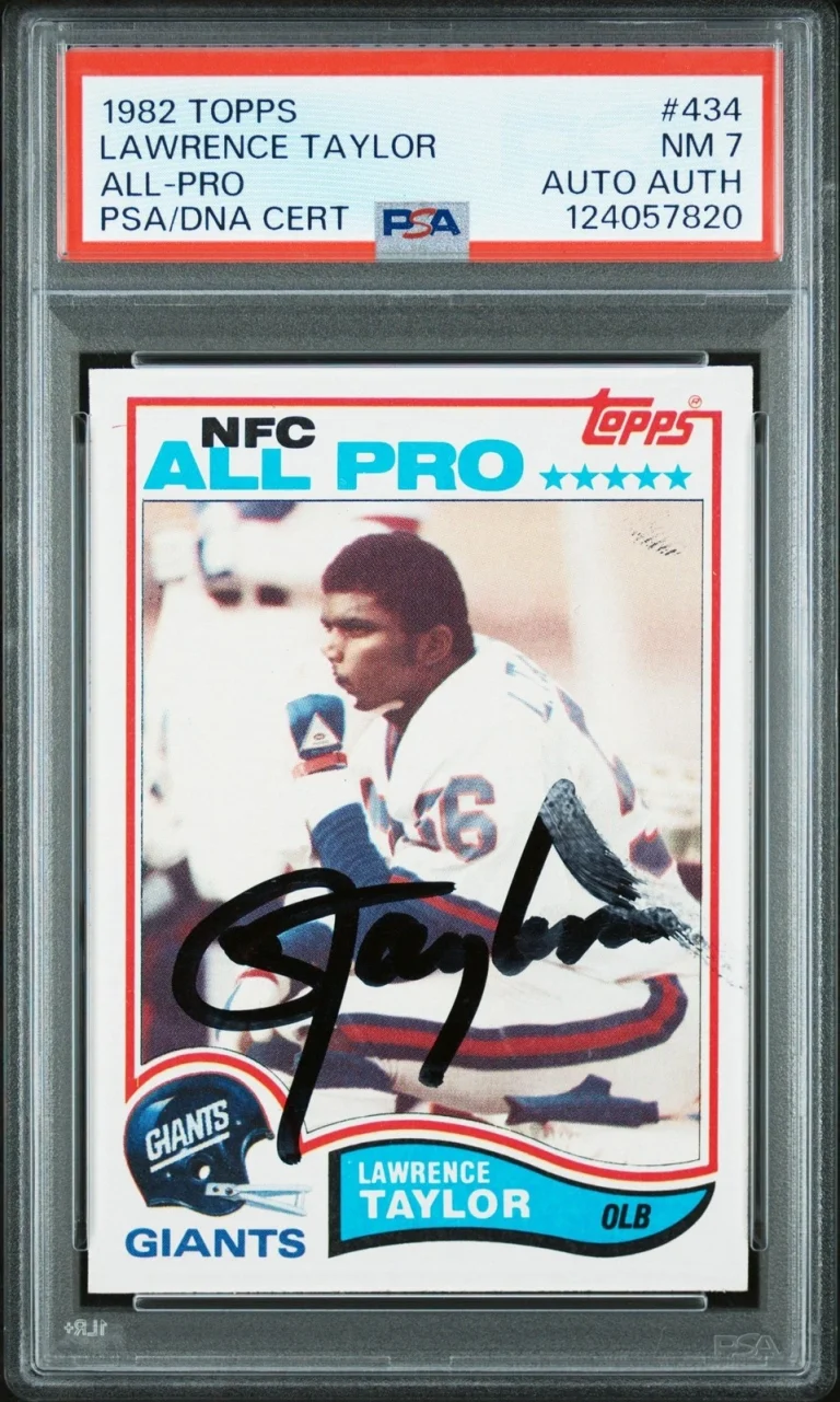 Graded 1982 Topps Lawrence Taylor #434 RC Signed Card PSA 7 Card Auto AUTH