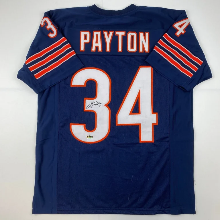 Facsimile Autographed Walter Payton Chicago Blue Jersey Size Men's XL