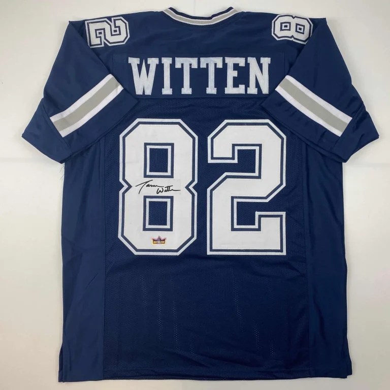 Facsimile Autographed Jason Witten Dallas Blue Reprint Jersey Size Men's XL