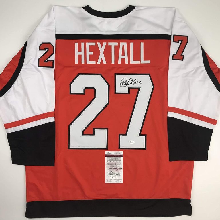 Autographed/Signed RON HEXTALL Philadelphia Orange Jersey JSA COA Auto