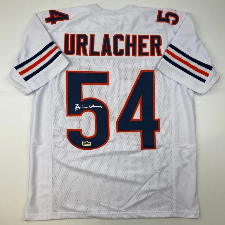 Facsimile Autographed Brian Urlacher Chicago White Jersey Size Men's XL