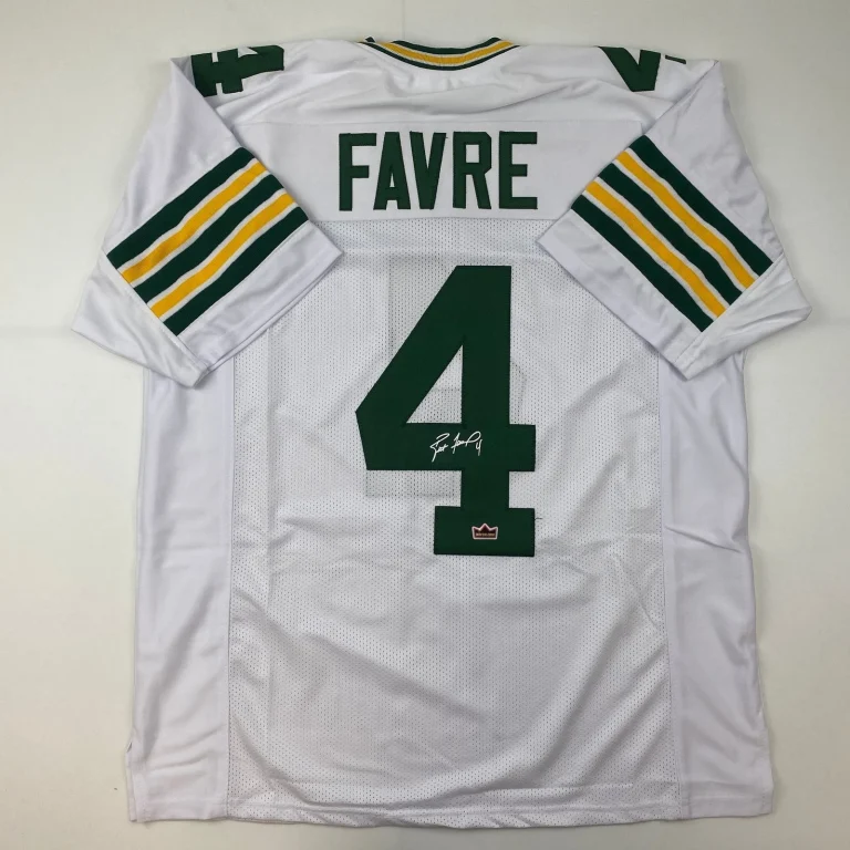 Facsimile Autographed Brett Favre Green Bay White Jersey Size Men's XL