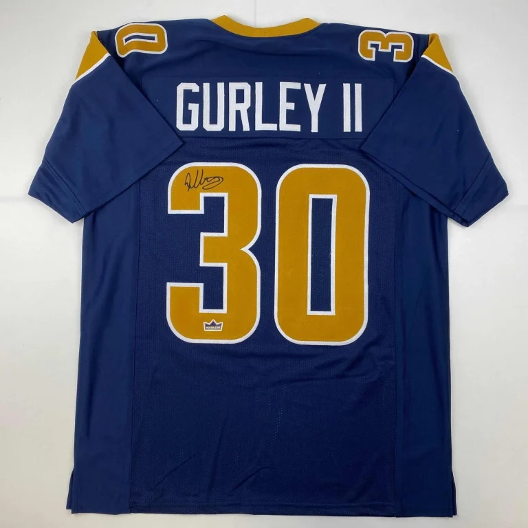 Facsimile Autographed Todd Gurley II Los Angeles Blue Jersey Men's XL