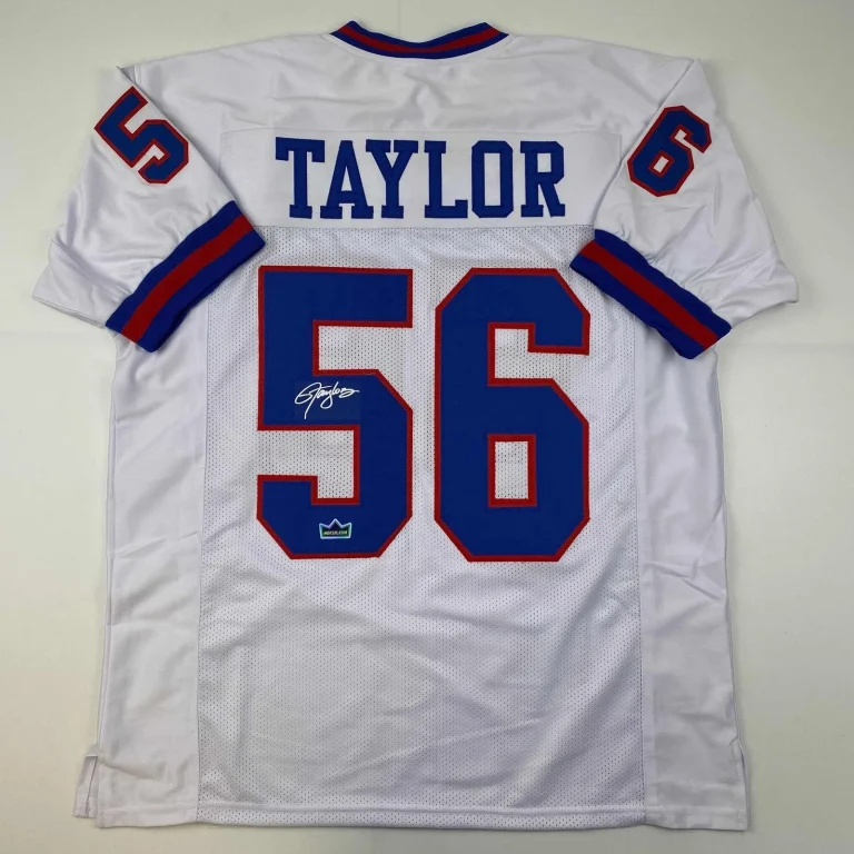 Facsimile Autographed Lawrence Taylor New York White Jersey Size Mens XL