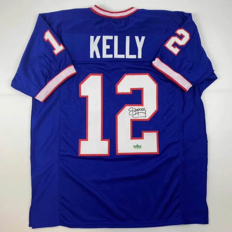 Facsimile Autographed Jim Kelly Buffalo Blue Reprint Jersey Size Men's XL