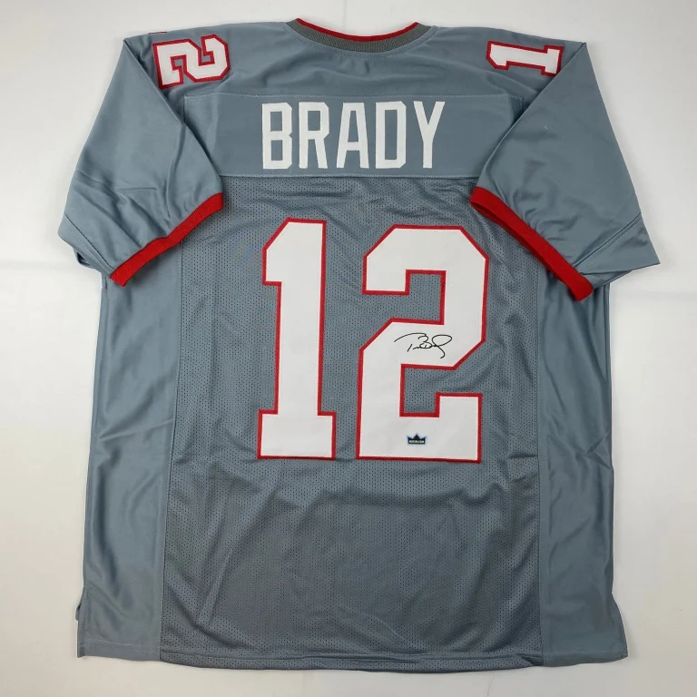 Facsimile Autographed Tom Brady Tampa Bay Pewter Jersey Size Men's XL