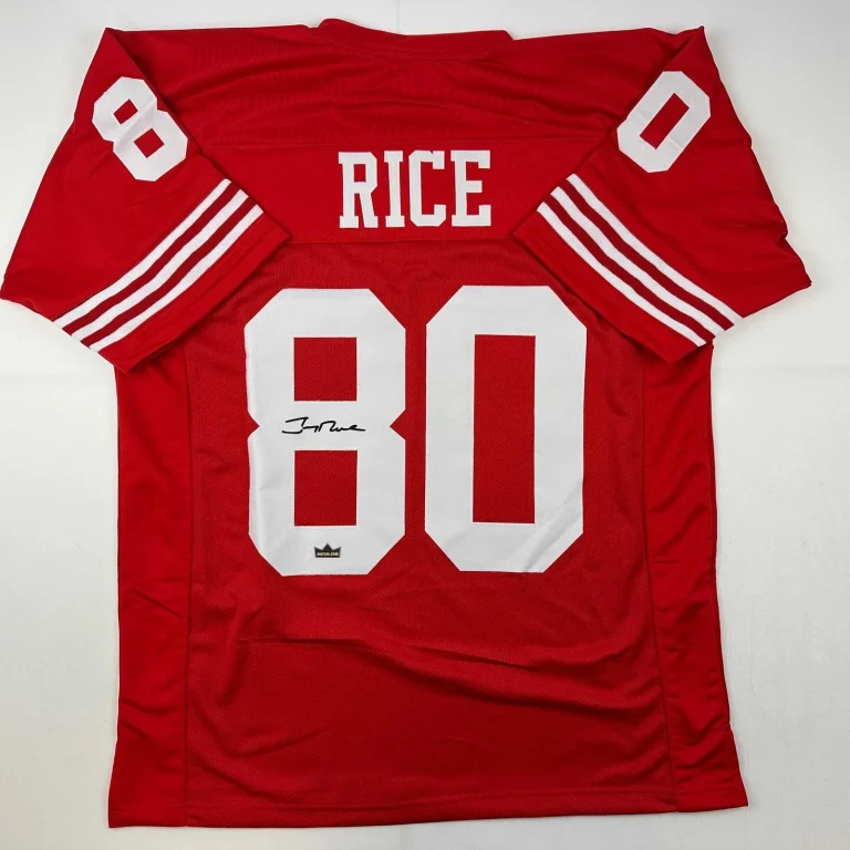 Facsimile Autographed Jerry Rice San Francisco Red Jersey Size Men's XL