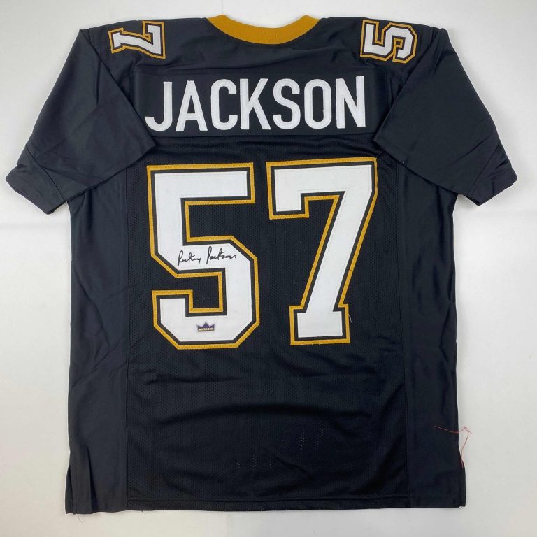 Facsimile Autographed Rickey Jackson New Orleans Black Jersey Men's XL