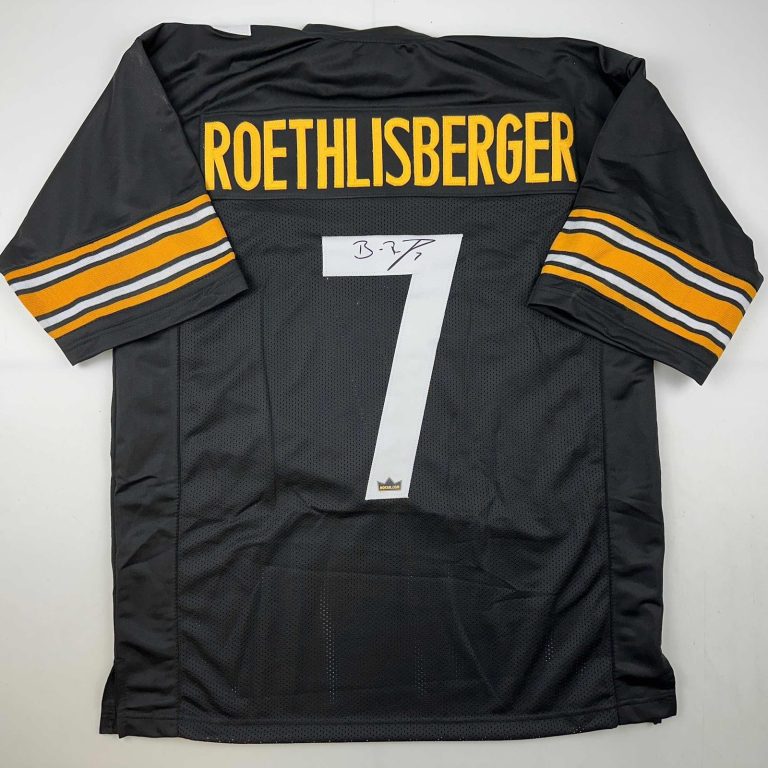 Facsimile Autographed Ben Roethlisberger Pittsburgh Black Jersey Size XL