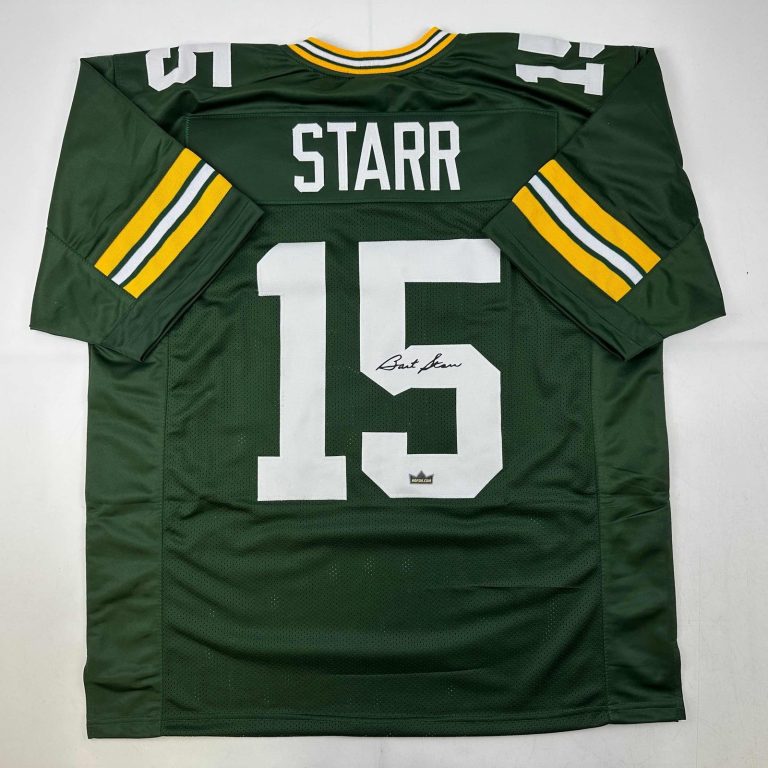 Facsimile Autographed Bart Starr Green Bay Green Jersey Size Men's XL