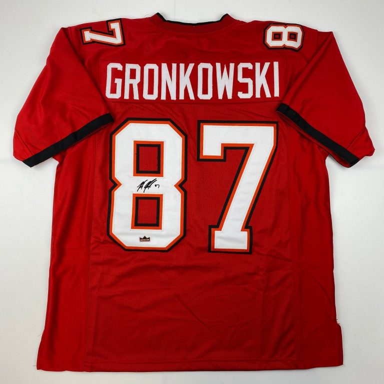 Facsimile Autographed Rob Gronk Gronkowski Tampa Bay Red Jersey Size XL