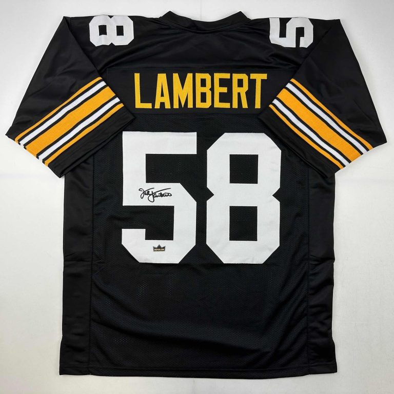 Facsimile Autographed Jack Lambert Pittsburgh Black Jersey Size Men's XL