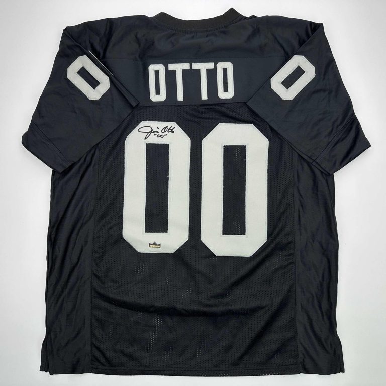 Facsimile Autographed Jim Otto Oakland Las Vegas Black Jersey Men's XL