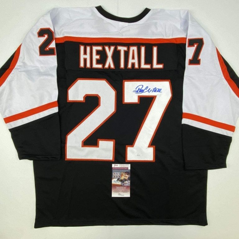 Autographed/Signed RON HEXTALL Philadelphia Black Jersey JSA COA Auto