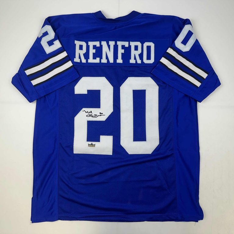 Facsimile Autographed Mel Renfro Dallas Blue Reprint Jersey Size Men's XL