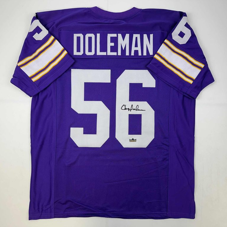 Facsimile Autographed Chris Doleman Minnesota Purple Jersey Size Mens XL