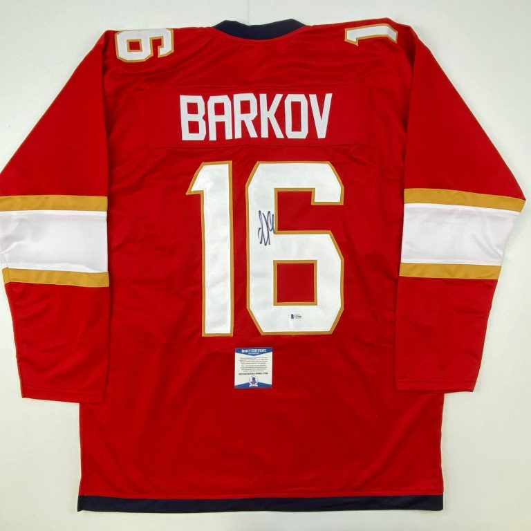 Autographed/Signed Aleksander Barkov Florida Red Jersey Beckett BAS COA