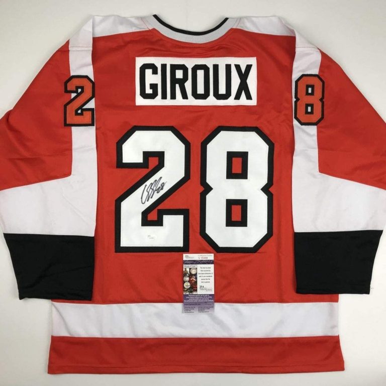 Autographed/Signed CLAUDE GIROUX Philadelphia Orange Jersey JSA COA Auto