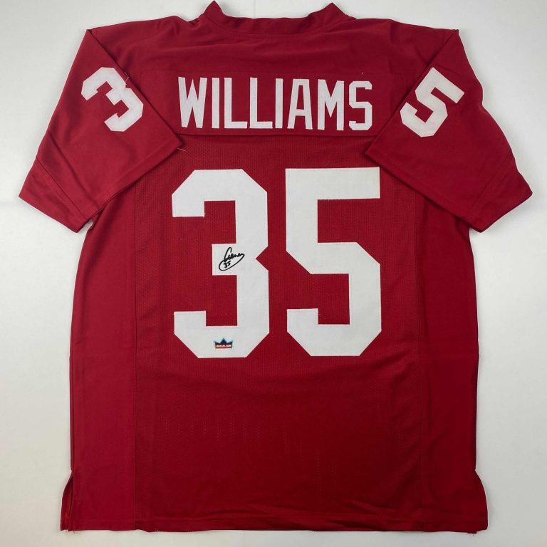 Facsimile Autographed Aeneas Williams Arizona Red Jersey Size Men's XL
