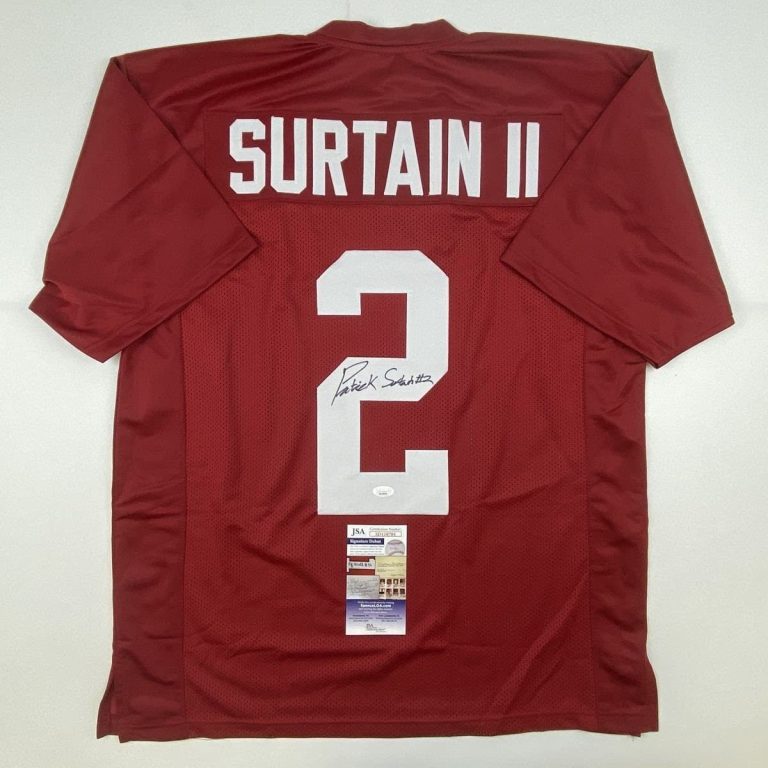 Autographed/Signed PATRICK SURTAIN II Alabama Red Jersey JSA COA Auto