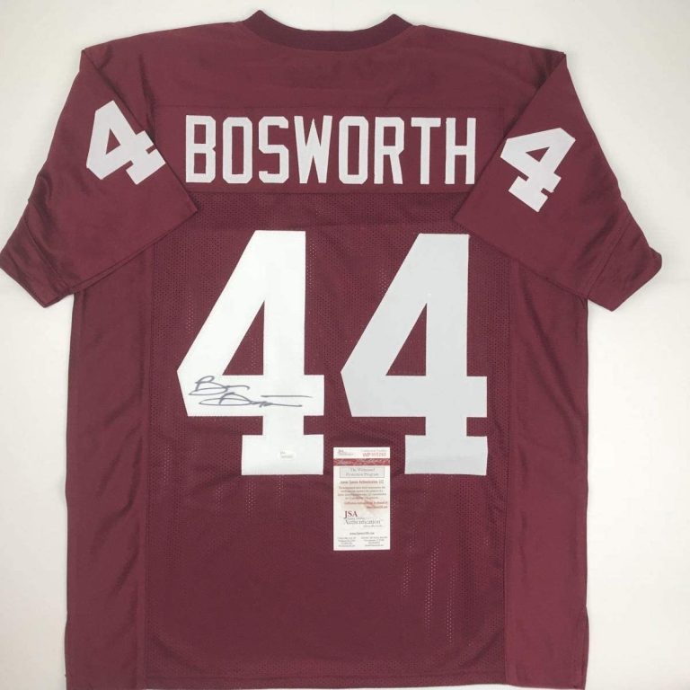 Autographed/Signed Brian Bosworth Oklahoma Red College Jersey JSA COA
