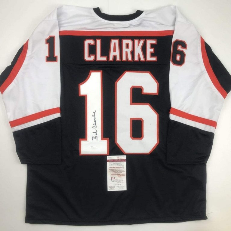 Autographed/Signed Bob Bobby Clarke Philadelphia Black Jersey JSA COA