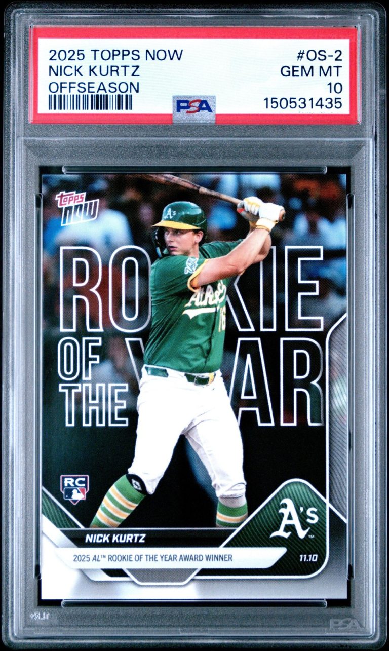 Graded 2025 Topps Now Nick Kurtz #OS2 Offseason Rookie RC Card PSA 10 G