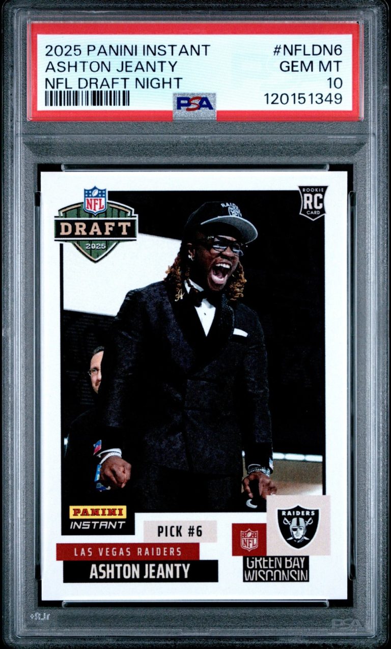 Graded 2025 Panini Instant Ashton Jeanty #DN6 Draft Night Card PSA 10