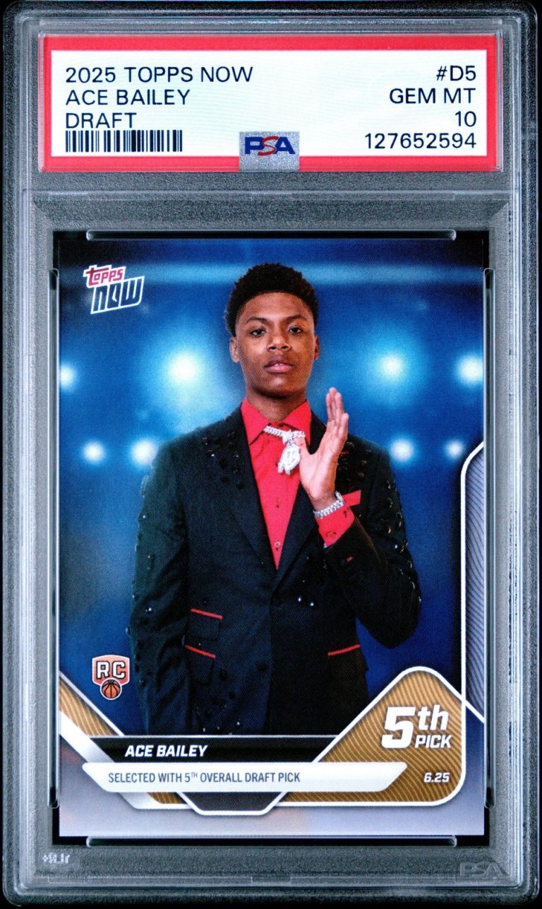 Graded 2025 Topps Now Ace Bailey #D5 Rookie RC Basketball Card PSA 10 Mint