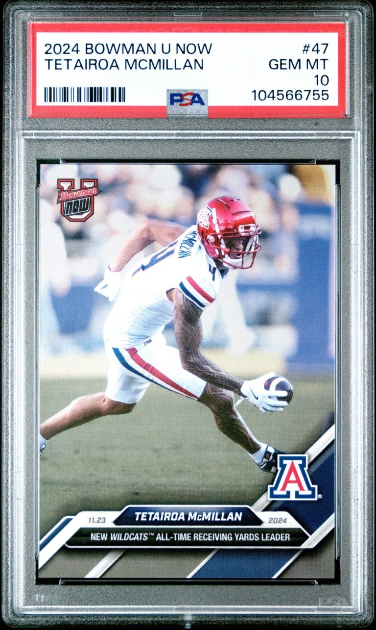 Graded 2024 Topps Bowman U Now Tetairoa McMillan #47 RC Card PSA 10