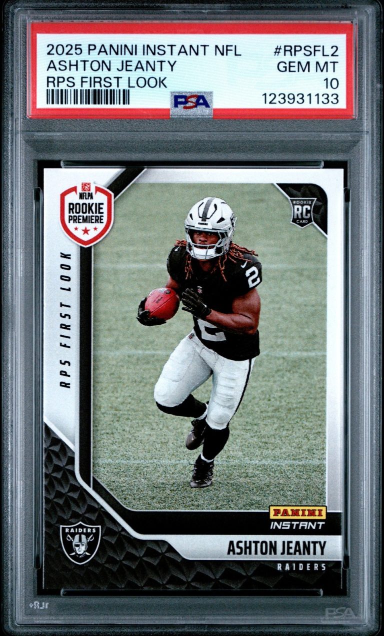 Graded 2025 Panini Ashton Jeanty #RPSFL2 RPS First Look RC Card PSA 10
