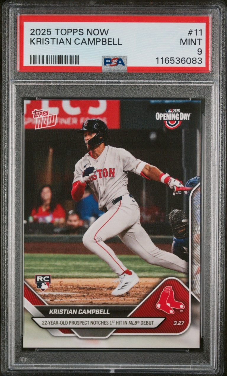 Graded 2025 Topps Now Kristian Campbell #11 Rookie RC Card PSA 9 Mint