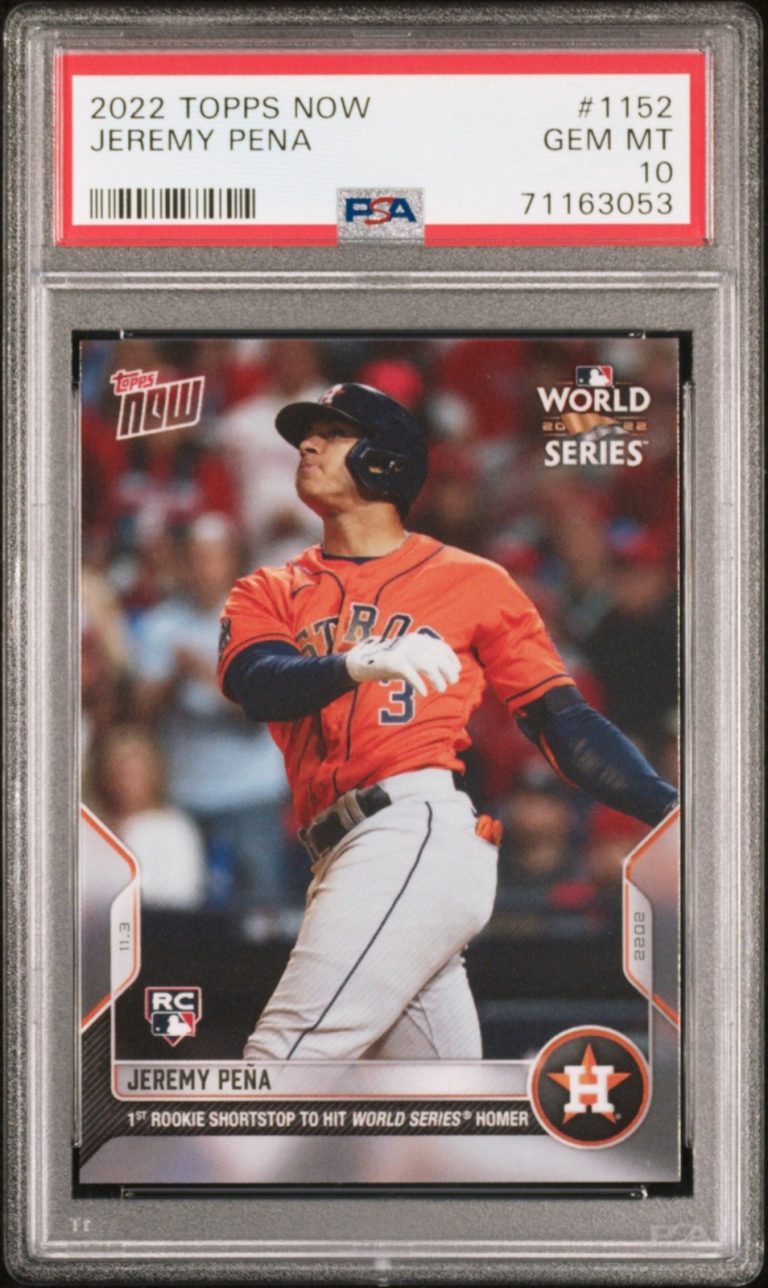 Graded 2022 Topps Now Jeremy Pena #1152 Rookie RC Card PSA 10 Gem Mint