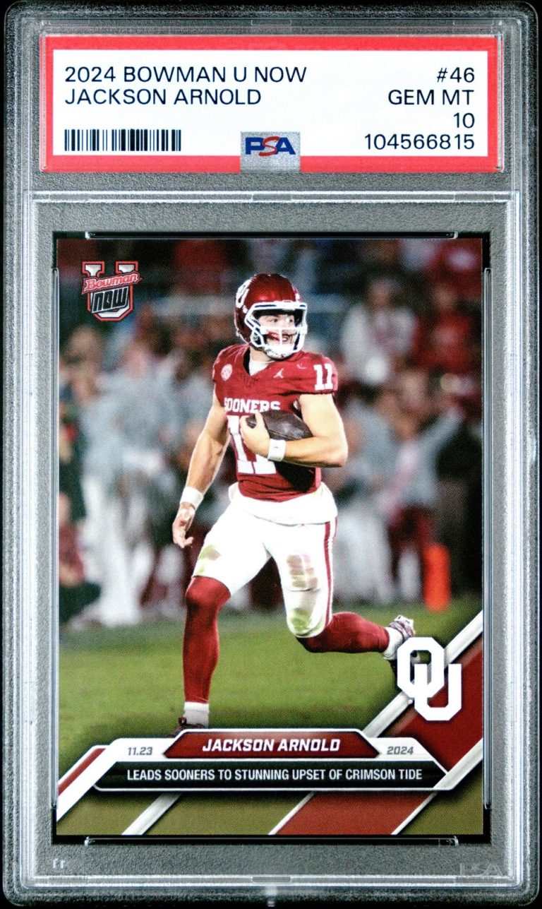 Graded 2024 Topps Bowman U Now Jackson Arnold #46 Rookie RC Card PSA 10