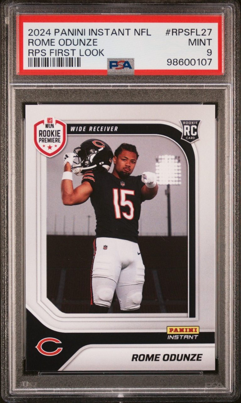 Graded 2024 Panini Instant NFL Rome Odunze #RPSFL27 Rookie Card PSA 9