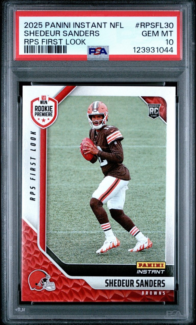 Graded 2025 Panini Shedeur Sanders #RPSFL30 First Look RC Card PSA 10