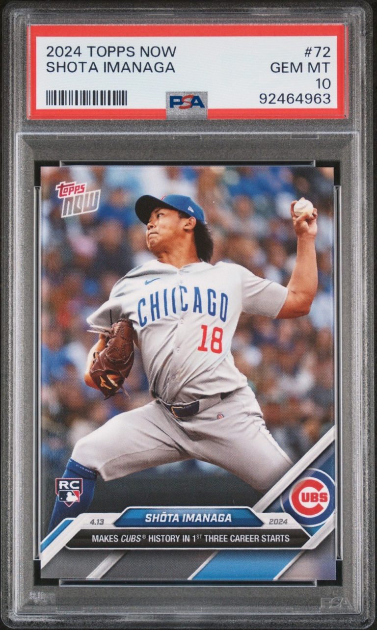 Graded 2024 Topps Now Shota Imanaga #72 Rookie RC Card PSA 10 Gem Mint