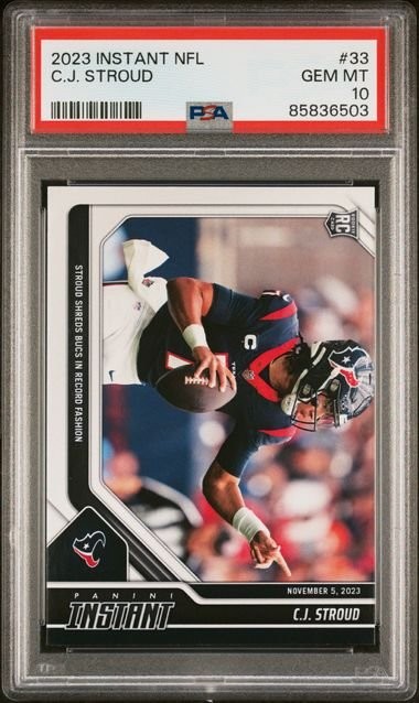 Graded 2023 Panini Instant C.J. Stroud #33 Rookie RC Card PSA 10 Gem