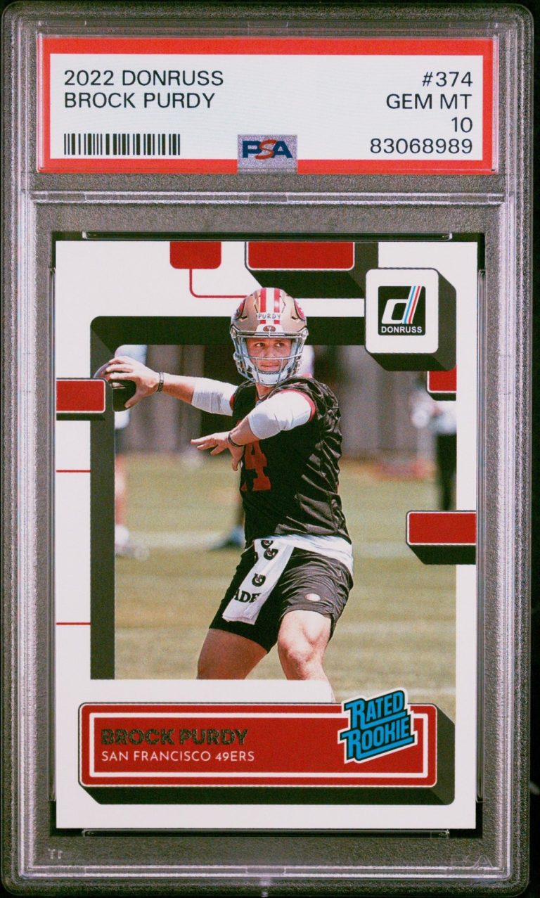 Graded 2022 Panini Donruss Brock Purdy #374 Rookie RC Card PSA 10 Gem