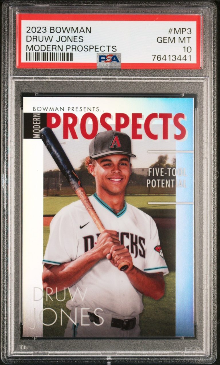 Graded 2023 Bowman Druw Jones #MP3 Modern Prospects RC Baseball Card PSA 10