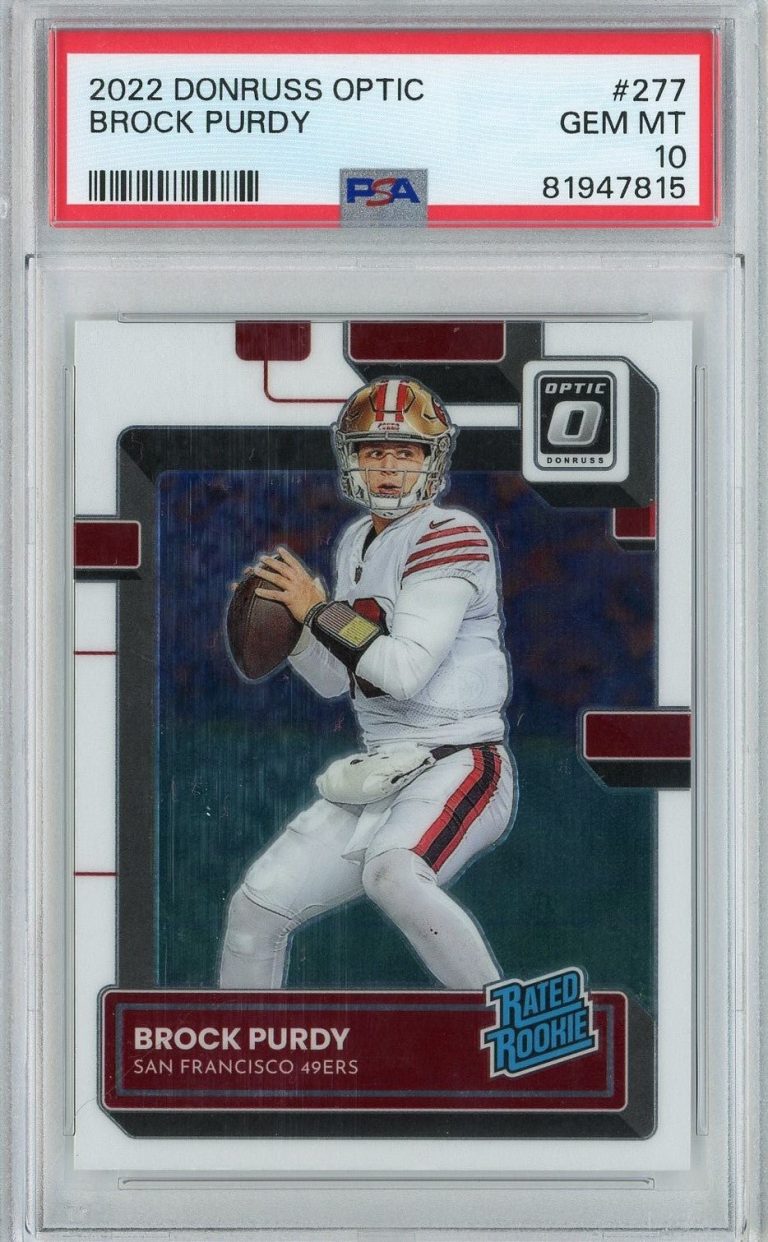 Graded 2022 Panini Donruss Optic Brock Purdy #277 Rookie RC Card PSA 10