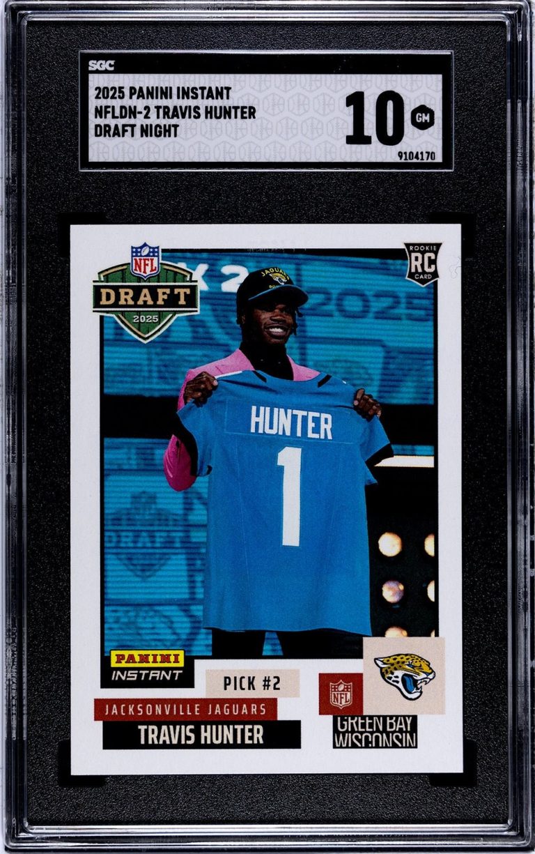 Graded 2025 Panini Instant Travis Hunter #NFLDN2 Draft Night RC Card SGC 10